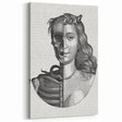 Gothic Wall Art | Half Skull, Half Woman Medieval Gothic Canvas Print