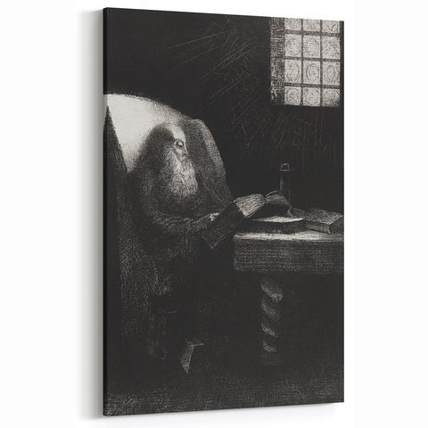 Gothic Wall Art | Dark Academia Art Print of Scholar Reading