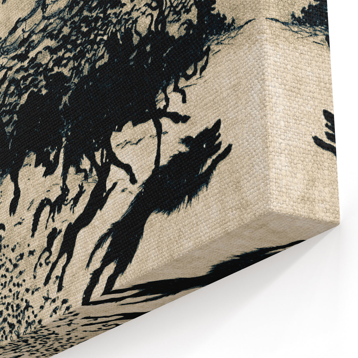 Dark Gothic Art: Mysterious Crows and Wolves in Vintage Gothic Print