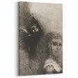 Gothic Wall Art: Dark Mystical Figure and Raven in Vintage Gothic Print