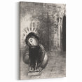 Gothic Wall Art: Dark Mystical Figure in Medieval Cathedral Scene