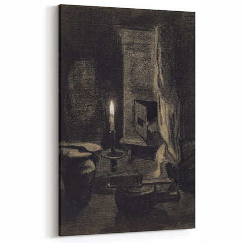 Gothic Wall Art: Dark Candlelit Still Life in Vintage Gothic Print