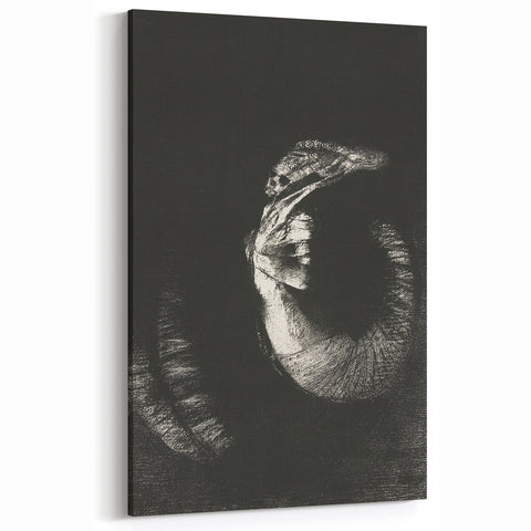 Gothic Wall Art: Dark Ram Skull in Vintage Gothic Print Design