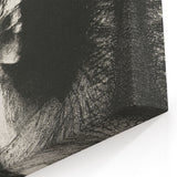 Gothic Wall Art: Dark Ram Skull in Vintage Gothic Print Design