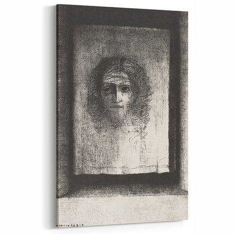 Gothic Wall Art: Mysterious Portrait in Shadowy Gothic Frame Design