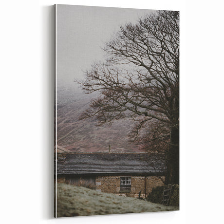 Rustic Wall Art - Tranquil Cottage and Tree Landscape for Farmhouse Decor