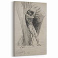 Gothic Wall Art: Dramatic Figure in Dark Sketch with Medieval Themes