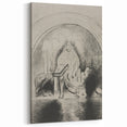 Gothic Wall Art: Mystical Veiled Figure in Vintage Gothic Sketch Design