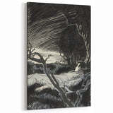 Gothic Wall Art - Mysterious Night Scene with Sleeping Figure in Dark Decor