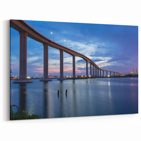 Chesapeake Bay Acrylic Prints - Stunning Bridge at Dusk Scenic Wall Art