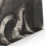 Gothic Wall Art | Serpent Creature Illustration | Dark Decor Style