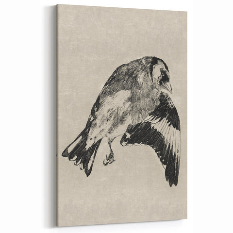 Gothic Bird Illustration – Dark and Elegant Gothic Wall Art Canvas Print