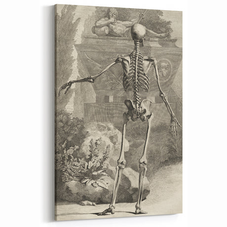 Gothic Skeleton and Statue Study - Dark Decor Style and Vintage Gothic Art