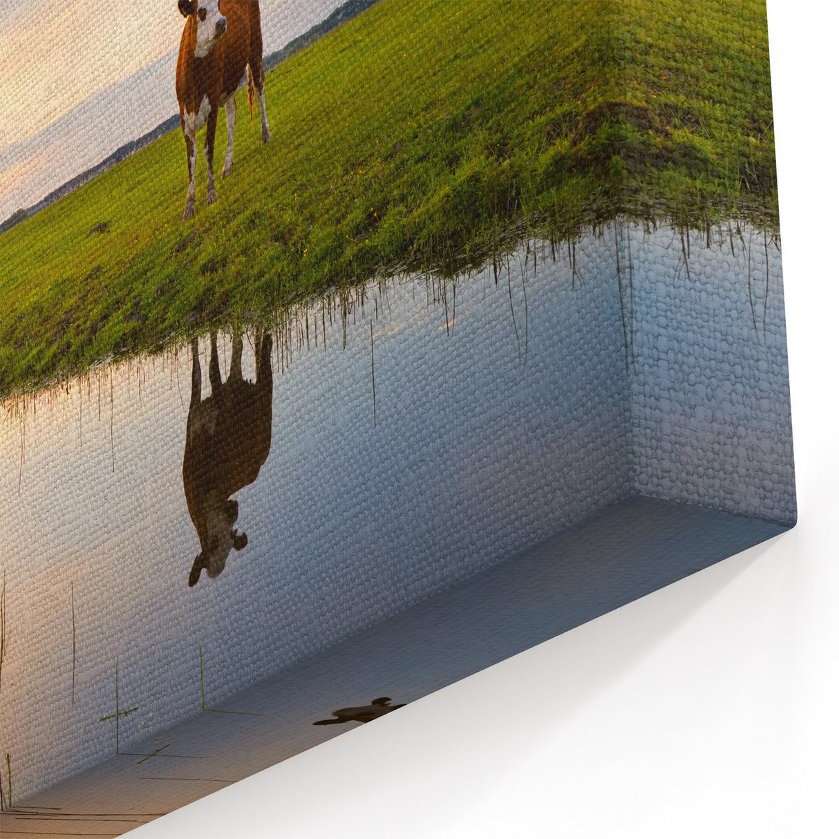 Netherlands Wall Art - Dutch Scenery Art with Cows at Sunset