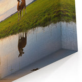 Netherlands Wall Art - Dutch Scenery Art with Cows at Sunset