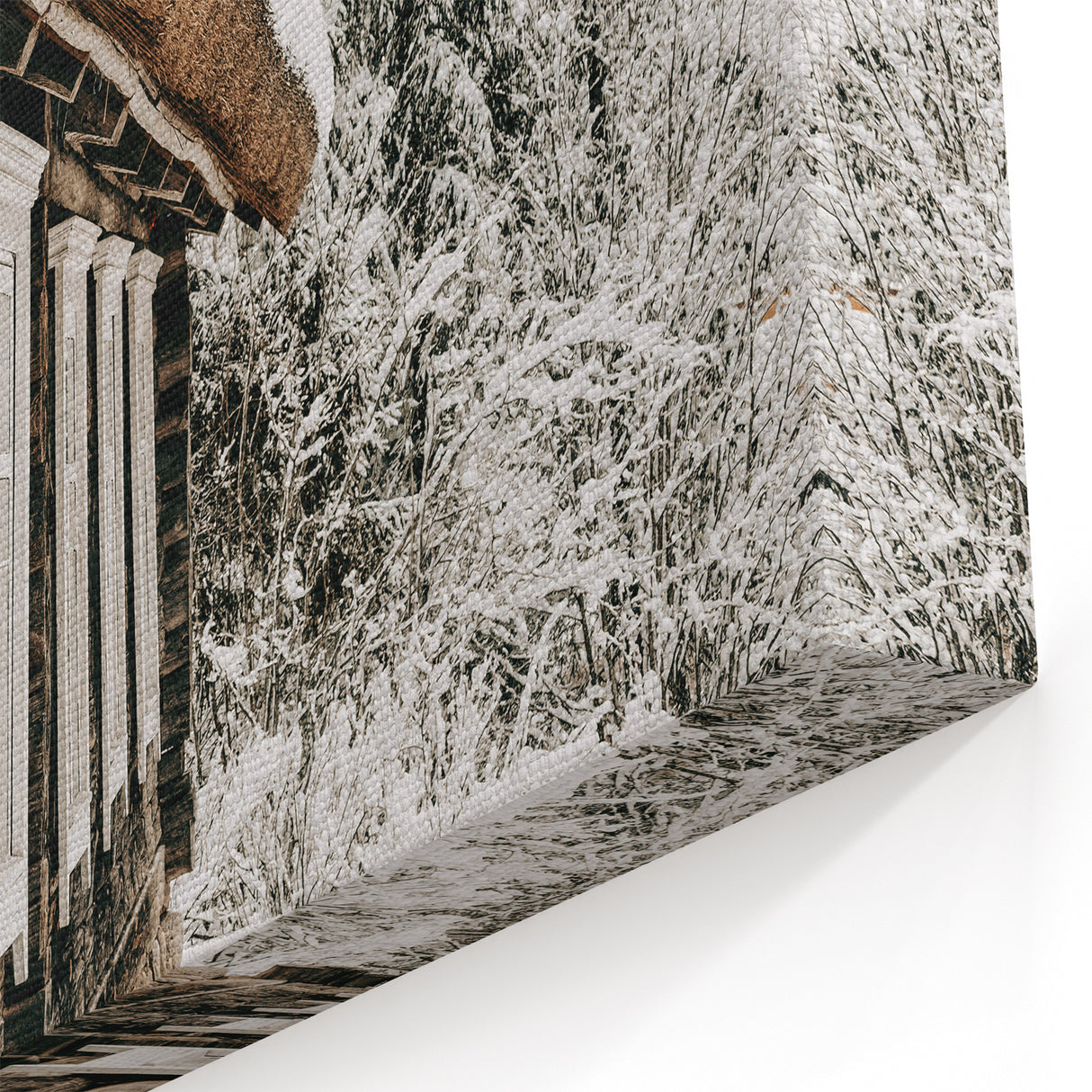 Rustic Farmhouse Decor – Snowy Cabin Wall Art for Country Style Homes