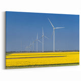 Holland Landscape Prints - Wind Turbines and Yellow Tulip Fields
