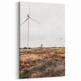 Farmhouse Wall Art – Wind Turbines in Open Field for Modern Rustic Decor