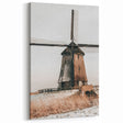 Farmhouse Wall Art – Rustic Windmill in Snowy Landscape for Country Decor