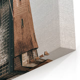 Farmhouse Wall Art – Rustic Windmill in Snowy Landscape for Country Decor