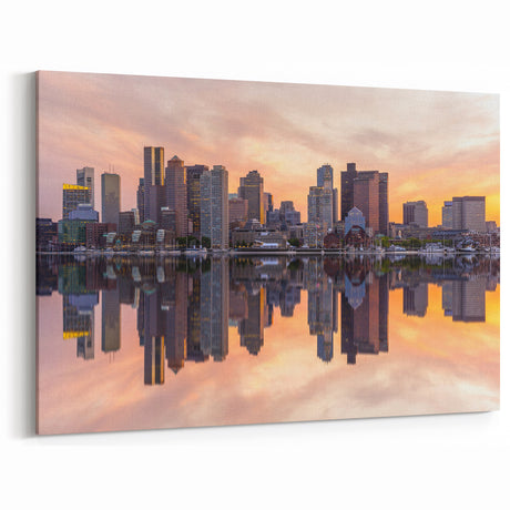 Boston Skyline Wall Art – Massachusetts Cityscape Canvas Print Decor