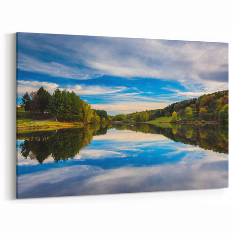 Pennsylvania Landscape Art - Tranquil Lake Reflection Scenic Pennsylvania Prints