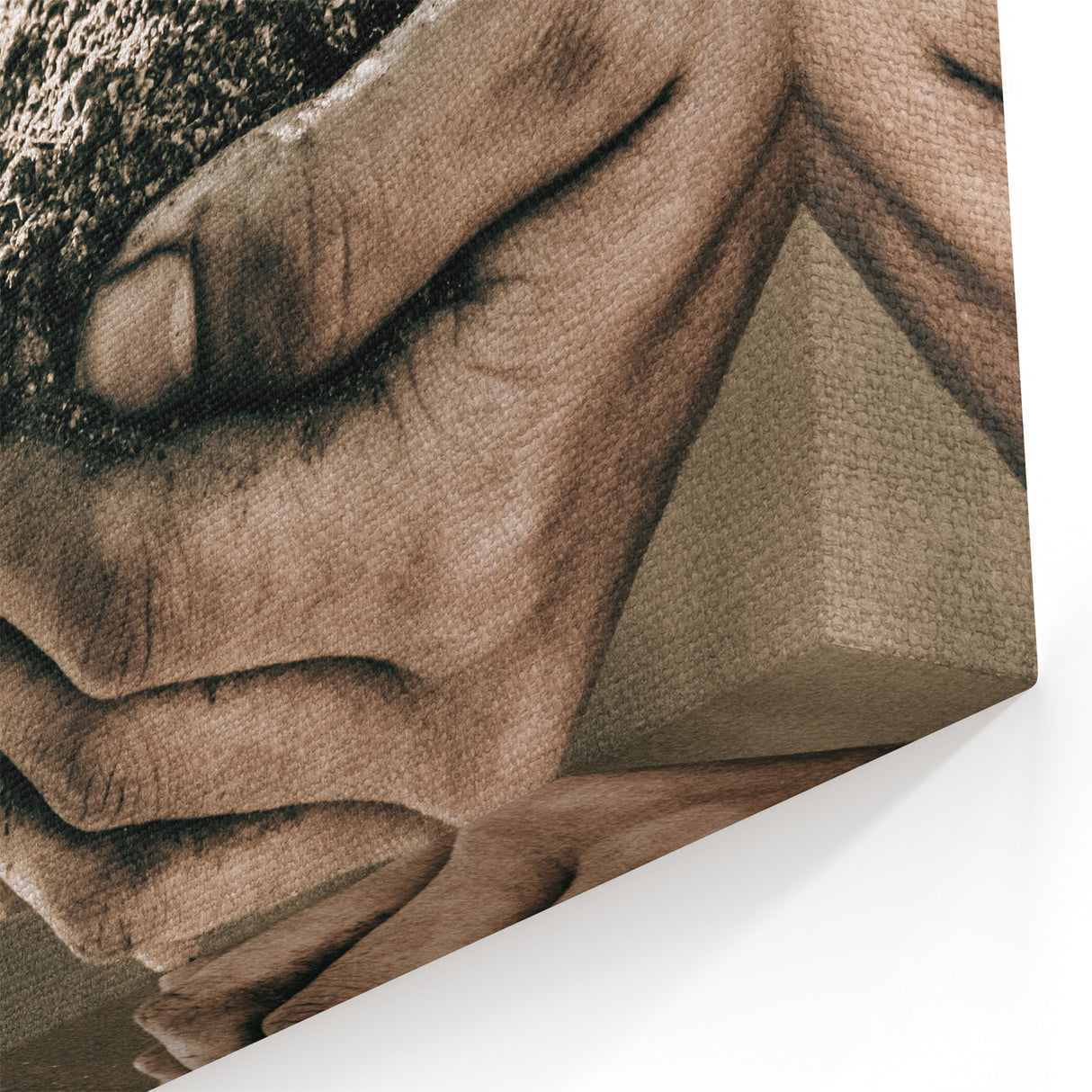 Farmhouse Wall Art – Hands Holding Soil for Rustic Country Decor
