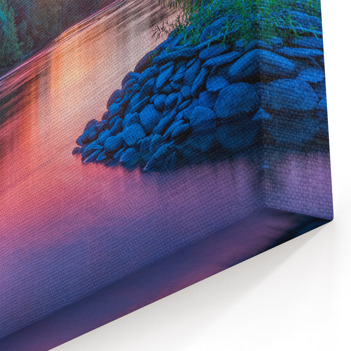 Pennsylvania Scenic Views - Vibrant River Sunset Pennsylvania Canvas Art