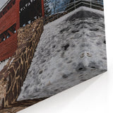 Framed Pennsylvania Art - Winter Covered Bridge and Snowy Landscape Print
