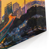 Boston Sunset Cityscape – Massachusetts Skyline and Bridge Wall Art