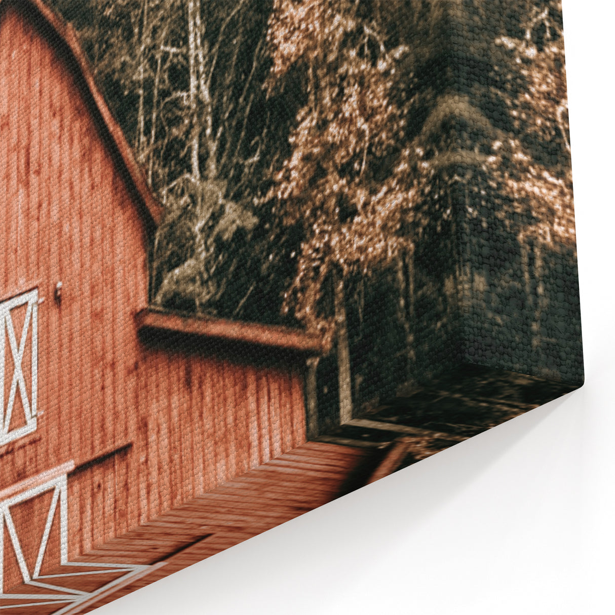 Farmhouse Wall Art: Red Barn in the Woods, Rustic Country Style Decor
