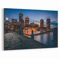 Boston Harbor Nightscape – Massachusetts Waterfront City Lights Wall Art