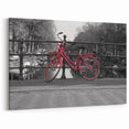 Amsterdam Art Prints - Red Bicycle on Canal Bridge Amsterdam Photography