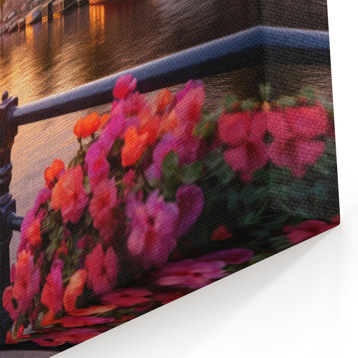 Amsterdam Wall Art - Sunset Over Canal with Bicycle Amsterdam Scenic Prints