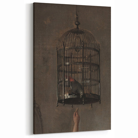 Dark Academia Wall Art - Vintage Gothic Parrot Cage for Moody Decor