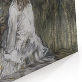 Dark Academia Wall Art - Thoughtful Girl with Flowers for Moody Decor