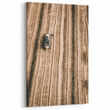 Farmhouse Wall Art - Aerial View of Rustic Wheat Field with Harvester