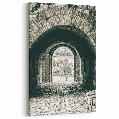 Farmhouse Wall Art - Historic Archway with Stone Path for Rustic Decor
