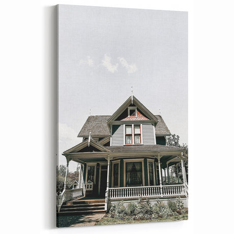 Farmhouse Wall Art - Vintage Victorian Home for Rustic Country Decor