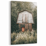 Farmhouse Wall Art - Rustic Wooden Barn Surrounded by Nature for Decor