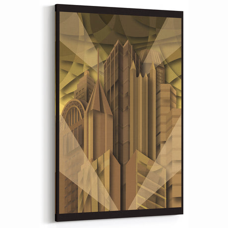Vintage Map of Pittsburgh Prints – Abstract Geometric Cityscape Art