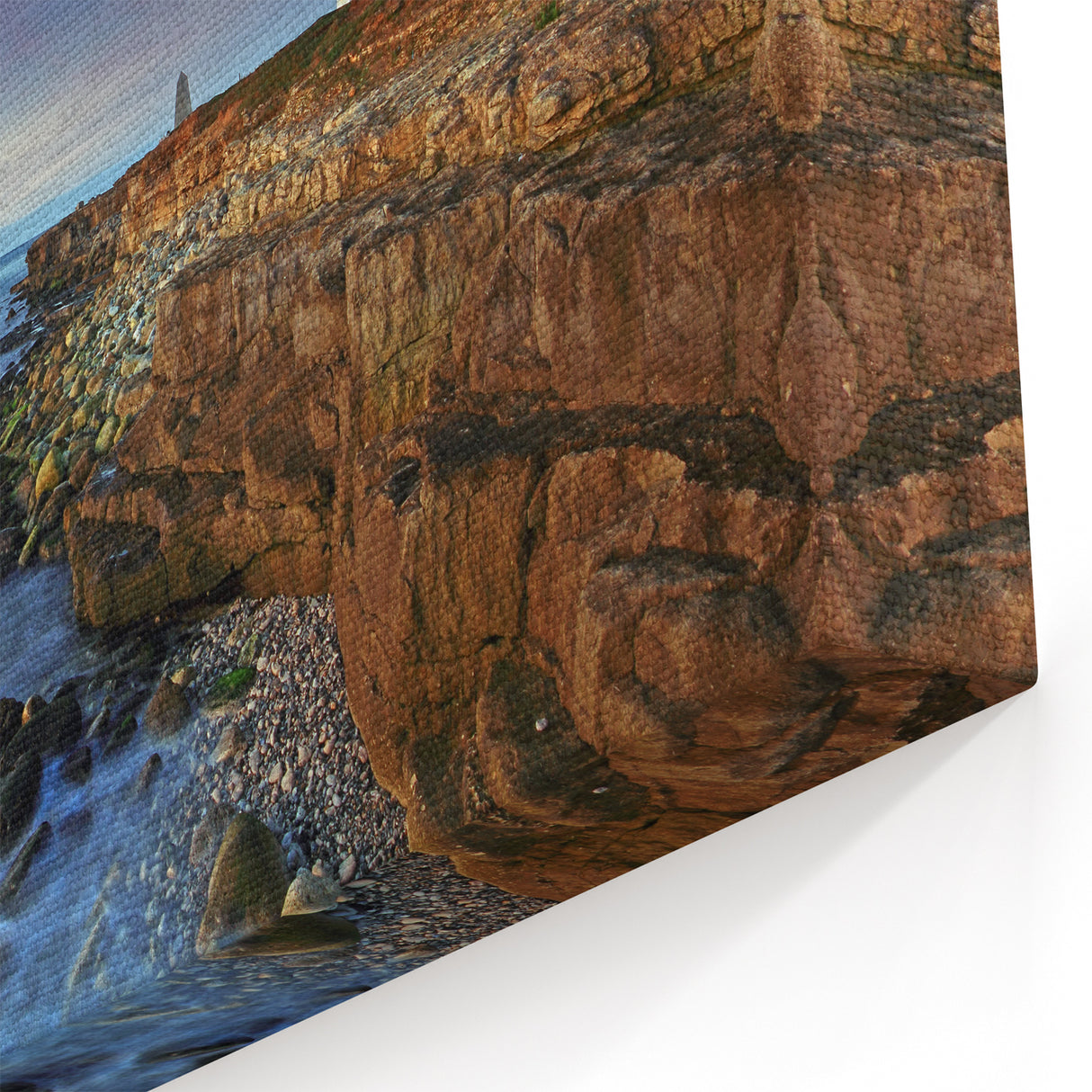 Portland Oregon Canvas Art - Scenic Coastal Lighthouse Sunset View