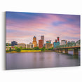 Portland Oregon Canvas Art of Skyline and Bridge – Customizable Wall Print