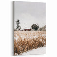 Snowy Farmhouse in Winter Wall Art | Rustic Farmhouse Decor for Homes