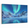 Northern Lights Norway Art - Snowy Mountains and Fjord Under Aurora