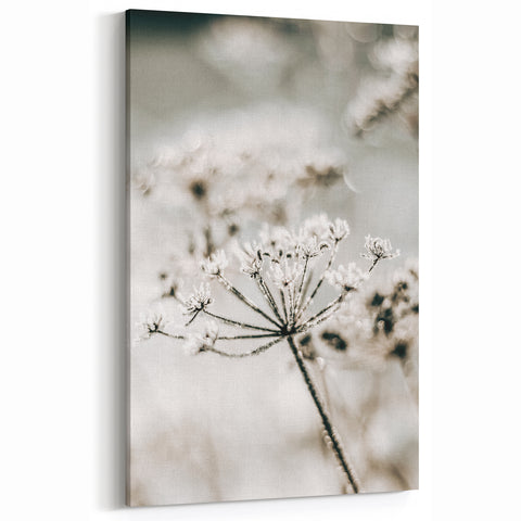 Frosted Wildflower Wall Art | Rustic Farmhouse Decor for Serene Spaces