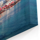 Norway Wall Art - Snowy Red Cabins and Coastal Village in Winter