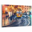 Lisbon Canvas Prints - Iconic Tram 28 at Night on Cobblestone Streets
