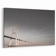 Lisbon Canvas Prints - Vasco da Gama Bridge in Monochrome Elegance