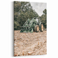 Rustic Farmhouse Wall Art of Green Tractor in Field - Country Style Decor